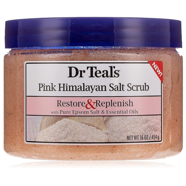 Dr. Teal's Salt Scrub Pink Himalayan Restore 16 Ounce Jar (Pack of 2)