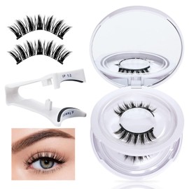DAGEDA 2 Pairs Magnetic Eyelashes, Reusable Natural Look Lashes Kit, No Glue Needed & Durable, Easy to Wear and Remove Magnetic Eyelashes with Applicator(06 Wispy)