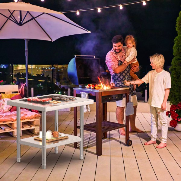 TAUS HOMIFLEX 30" X 24" Stainless Steel Table 2 Shelves