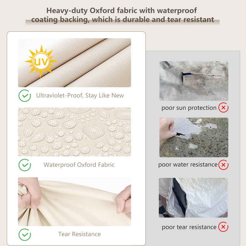 Rectangle Outdoor Table Cover Waterproof, 111" W x 74" D
