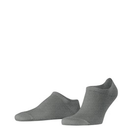 FALKE Men's Family Socks Breathable Sustainable Cotton Invisible High Cut Reinforced Skin Friendly Soft Edge for Pressure-free Fit and Best Hold Plain 1 Pair, Grey Light Grey Melange 3390