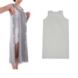 Woman Post Shoulder Surgery Shirts Rehab Shirt,Recovery Tear Away T-shirt,Full Open Shirt Dialysis Chemo Clothing,Postoperative Sleeveless Undershirt,Bedridden Patients Paste Sleeveless Shoulder