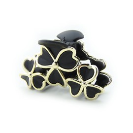 Meilliwish Clover Flowers Beautiful Hair Claw Clip for Women Girls 1 PCS(D63)(Black)