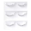 Musegetes 3 Pairs Lower Eyelashes False Eyelashes Transparent Axis False