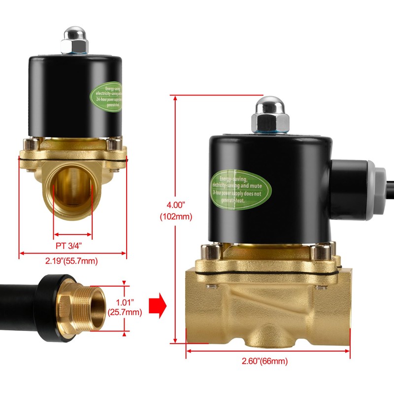 Heschen Brass Electric Solenoid Valve 2W-200-20J 3/4 Inch DC24V Direct