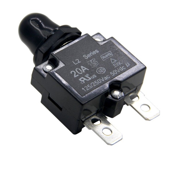 ZOOKOTO 20A DC50V AC125-250V Push Button Reset Circuit Breakers with