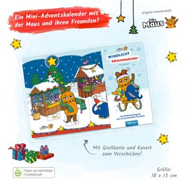 Trötsch Die Maus Windlicht Adventskalender: Karte Weihnachtskarte Adventskalender Geschenk