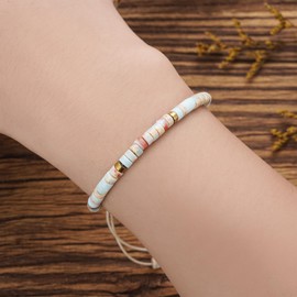 Inspirational Bracelets for Women - Natural Agalmatolite Bead Stone Healing Jewelry Adjustable Spiritual Gifts for Anxiety Relief, Positive Energy Birthday Christmas Gift for Her- Always Remember Bracelets