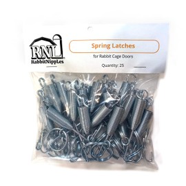 RNL RabbitNippLes Spring Latches for Rabbit Cage Doors 4 inch Springs (25 Pack) 25SL4