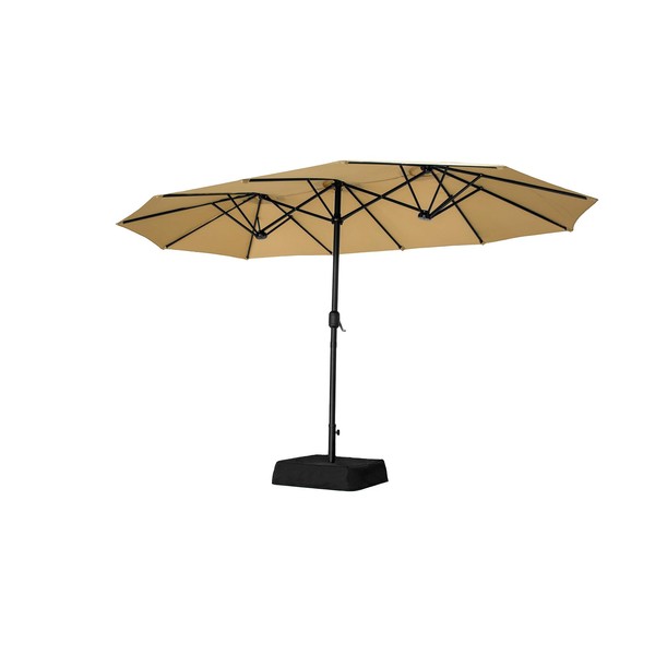 Mapleleaf 13 ft Double-sided Patio Umbrella, Large Outdoor Umbrella with