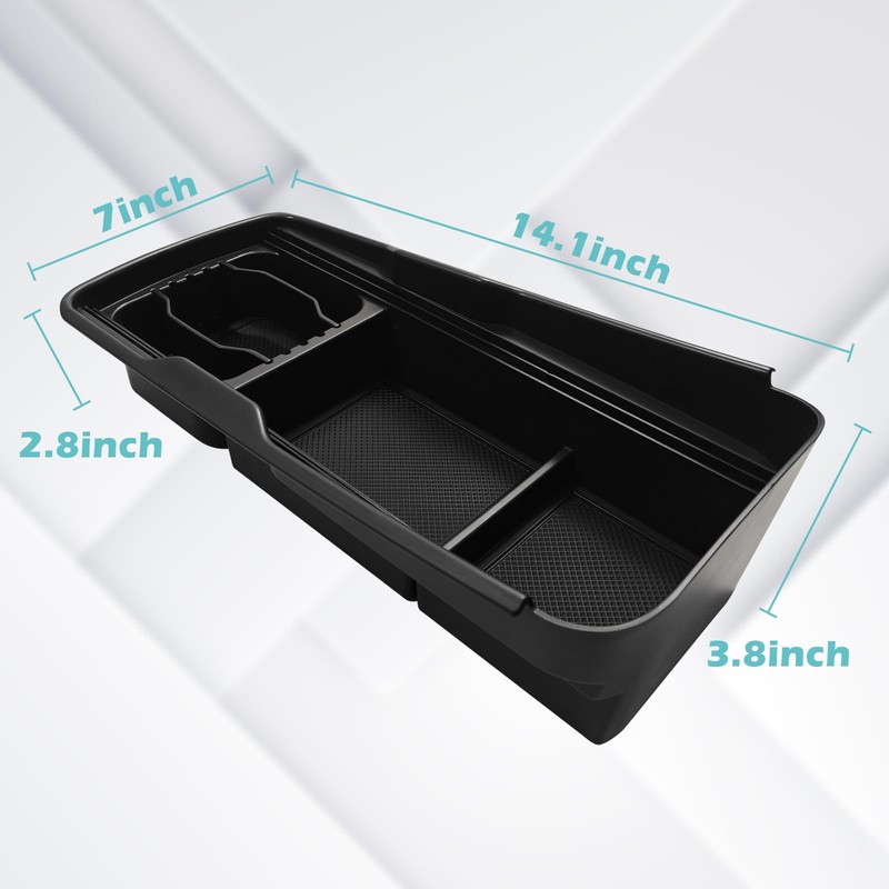 BestEvMod Lower Center Console Slide Cover Organizer Tray Compatible with