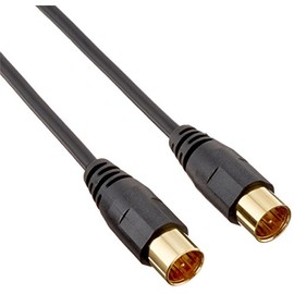 ELECOM Antenna Cable 2.5C Slim Type F Terminal Plug-in Type Straight-Plug-in Type Straight 1m Black AV-ATSS10BK