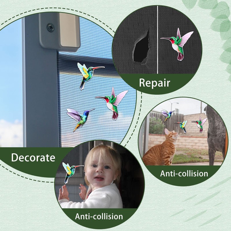 Konohan 3 Pairs Hummingbird Screen Door Magnets Double Sided Patio