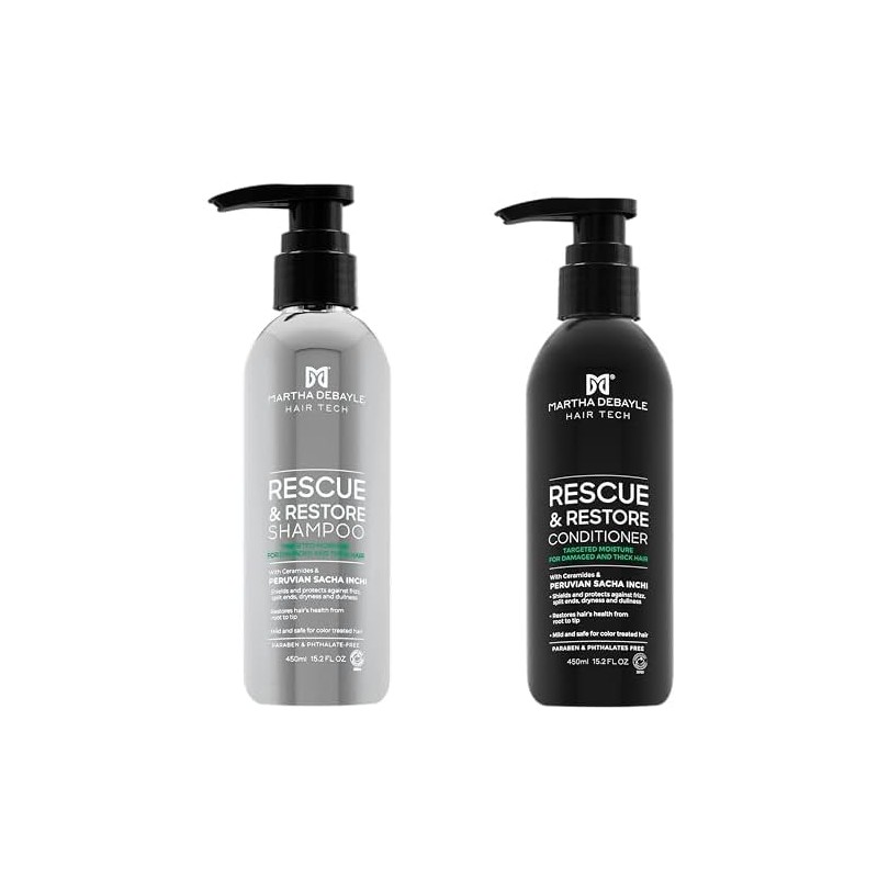 MARTHA DEBAYLE. Shampoo RESCUE RESTORE 450ml + MARTHA DEBAYLE. Acondicionador