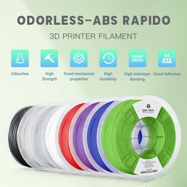 R QIDI TECHNOLOGY Odorless ABS Filament 1.75mm, 3D Printer Filament, 1 KG Spool (2.2lbs), 3D Printing Filament Fit Most FDM 3D Printers, Black
