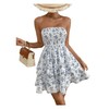 WDIRARA Women's Floral Print Ruffle Hem Tiered Layer Backless Shirred