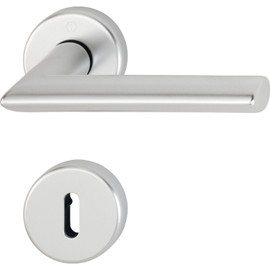 Hoppe Stockholm Door Handle Set with Rosette BB Deadlock Anodised Silver, 2811106