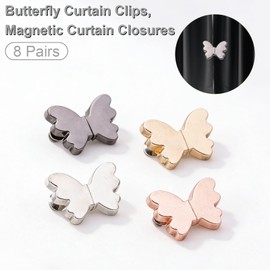8 Pairs Butterfly Curtain Clips, Magnetic Curtain Closures, Easy to Install, No Tools Required, for Home, Kitchen, Bathroom, Hotel, or Motel