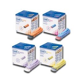 Owen Mumford AT1042 Unistik 3 Pre-Set Safety Lancet, Comfort, 28 g Purple (Pack of 100)