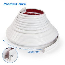 Sfneer 40 FT RV Rain Gutter, RV Rain Gutter Trim, Rv PVC rain Gutter, Weather Stripping with Self-Adhesive, Roof Rain Diverter Fit for Car, Truck, RV, Boat and Home Application (White)