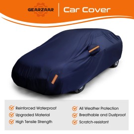 Gearzaar Full Car Cover 190T All Weather Protective Waterproof Anti Scratch Breathable
