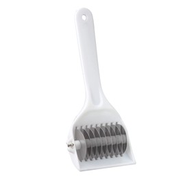 HIC’s Gourmet Rolling Fresh Herb and Multipurpose Kitchen Mincer, with 9-Stainless Steel Blades, White