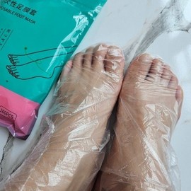 Disposable Vinyl Foot Gloves (Foot Covers) 100 Sheets, Foot Care, Exfoliation / 일회용 비닐 발 장갑 풋커버 100매 발관리 각질케어