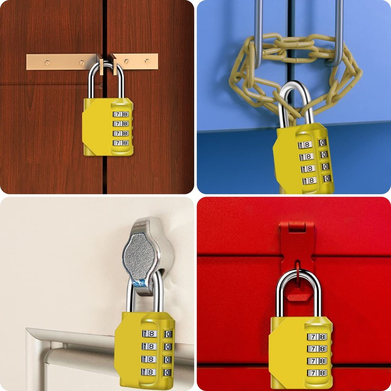 Diyife Combination Padlock, [2 Pack] 4 Digit Lock Combination, Padlock