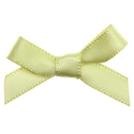 Trucraft 3cm 7mm Satin Ribbon Mini Craft Bows Lemon Pack of 20