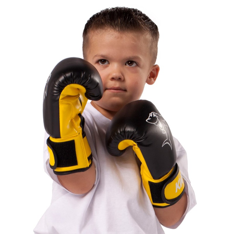 Mini Shark Children's Boxing Gloves 4oz black black / yellow
