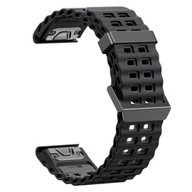 Quickfit 22mm Watch Bands for Garmin Fenix 8 47mm/7/6/5, Sports Ocean Silicone Bands Compatible with Garmin Fenix 8 Pro 47mm/7 Pro/6 Pro/5 Plus/Foreru