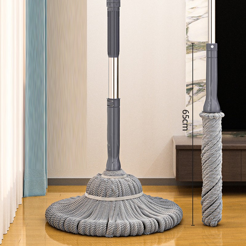 Self Wringing Twist Mop Stainless Steel Fiber Rope Easy Squeeze