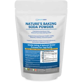 Nature’s Baking Soda Powder Organic Use Aluminum Free Baking Soda. No Chemical Pure Powder for Health & Wellness 1lb