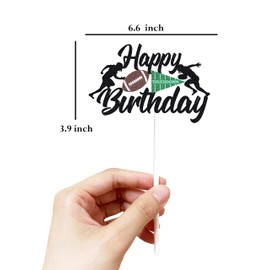 Decoración para tartas de fútbol de feliz cumpleaños para hombres, escenario de rugby, decoración de pasteles para niños, temática deportiva, cumpleaños, fiesta de fútbol, suministros para eventos para niños