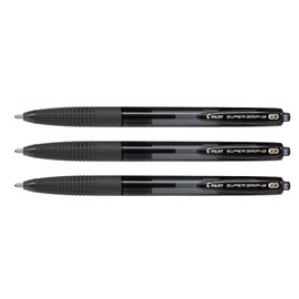 PILOT Super Grip G Retractable Ballpoint Pens Extra Large Tip Black Pack of 3