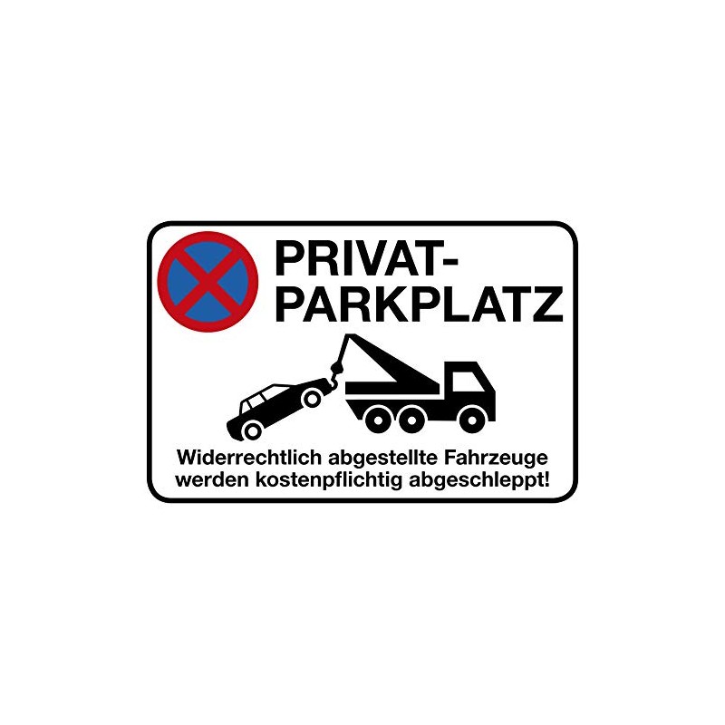 Privatparkplatz Aluminium Sign 30 x 20 cm Private Parking -
