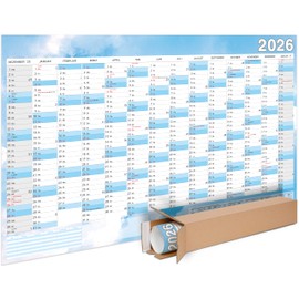 Terminal A0® Jahresplaner 2026 Abwischbar - Gerollt im Querformat XXL Wandkalender Groß Jahreskalender, Plakat Wandplaner Kalender in Poster-Größe (2026, 1 Stück)