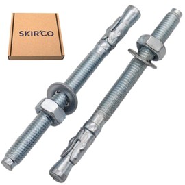 SKIR'CO (Pack of 4) Galvanised Wedge Anchors M8 x 100 mm Metal Dowel Anchor Bolts Masonry Anchor Concrete Anchors