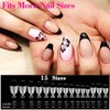 JSRQT French Nail Tips Set, 240 Pieces, 15 Sizes, Oval