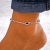 Aneneiceera Boho Crystal Evil Eye Anklet Bracelet Rhinestone Eye Ankle
