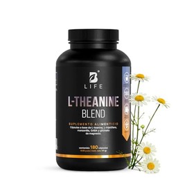 B Life L-Teanina | 180 Cápsulas | Potenciada con Glicinato de Magnesio, GABA y Manzanilla | Descanso y Enfoque | L-Theanine Blend