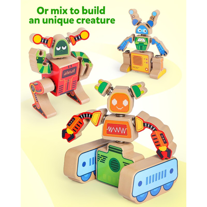 Coogam Fine Motor Building Robot Blocks for 3 4 5