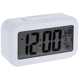 MIJOMA Digitaler Quarz-Wecker Tischuhr in modernem Design, 14 x 7 cm (weiß)