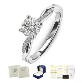 DIAMARA - Anillos De Promesa Compromiso Joyeria Plata 925 Mujer Color Tamaño Ajustable