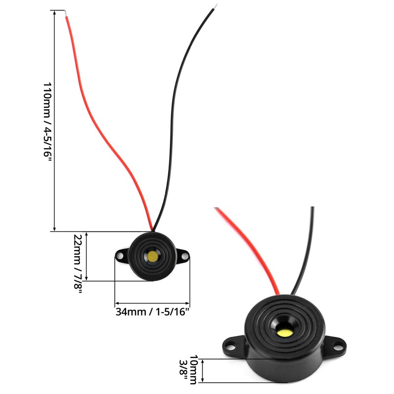 QWORK QWORK? 8 Pcs Electronic buzzer , 3-24V piezoelectric buzzer