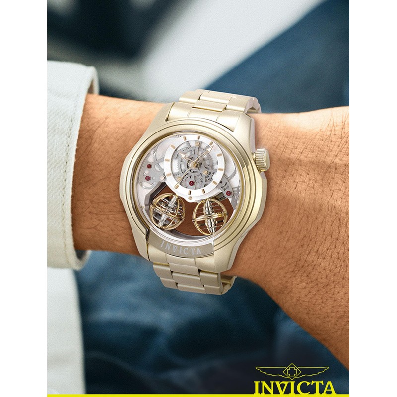 Invicta Specialty Men 46mm Stainless Steel Gold Gold dial PC21AF