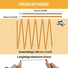 wiipara Tent Poles, Pack of 2, Camping Replacement Poles for Tents, 3.6 m Outdoor Support Poles, Universal Tent Poles, Replacement Poles with Bag, Compact for Camping, Hiking, Backpacking (3.6 m