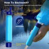 Gravity-Fed Water Bag 6L Survival Water Filter Straw w/4xWater Pouches,Emerge