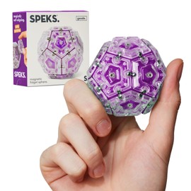 Speks Geode Magnetic Fidget Sphere - Pentagons 12-Piece Set - Quartz - Fun Desk Toy for Adults