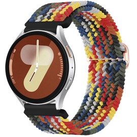 Vancle Correa elástica trenzada compatible con Galaxy Watch 7 Band 40mm 44mm, Galaxy Watch FE 40mm, correas elásticas ajustables para Galaxy Watch 7 6 5 4 Mujeres Hombres (Vistoso)